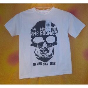 NWT The Goonies Never Say Die White Short Sleeve T Shirt Size Youth XS
